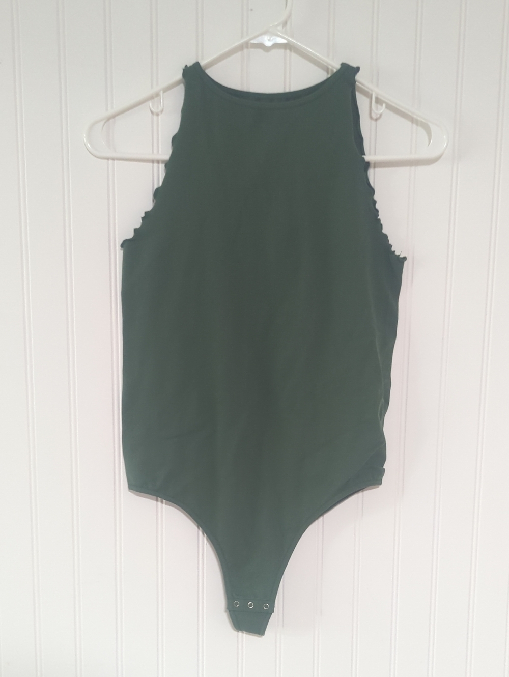 Women's Sleeveless Dark Green Bodysuit